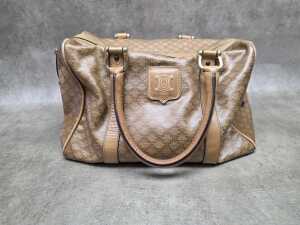 Designer-style brown handbag