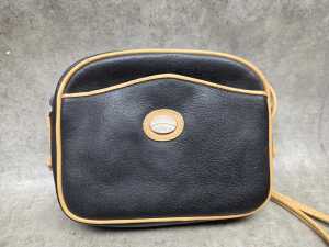 Designer-style black and tan leather crossbody bag - 2