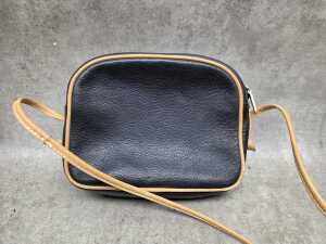 Designer-style black and tan leather crossbody bag - 3