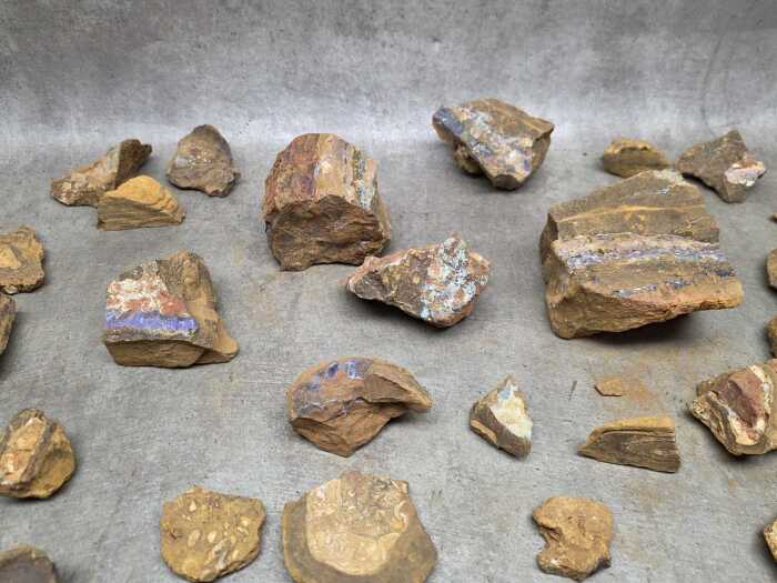 A parcel of rough Boulder Opal rocks, 4 kg+