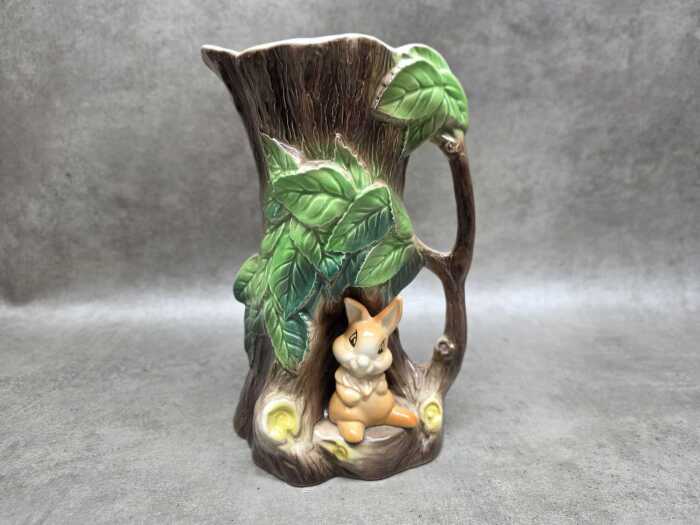 Hornsea figural jug of a rabbit at the base of a tree