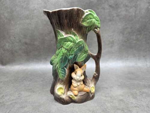 Hornsea figural jug of a rabbit at the base of a tree