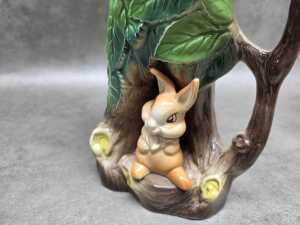 Hornsea figural jug of a rabbit at the base of a tree - 2
