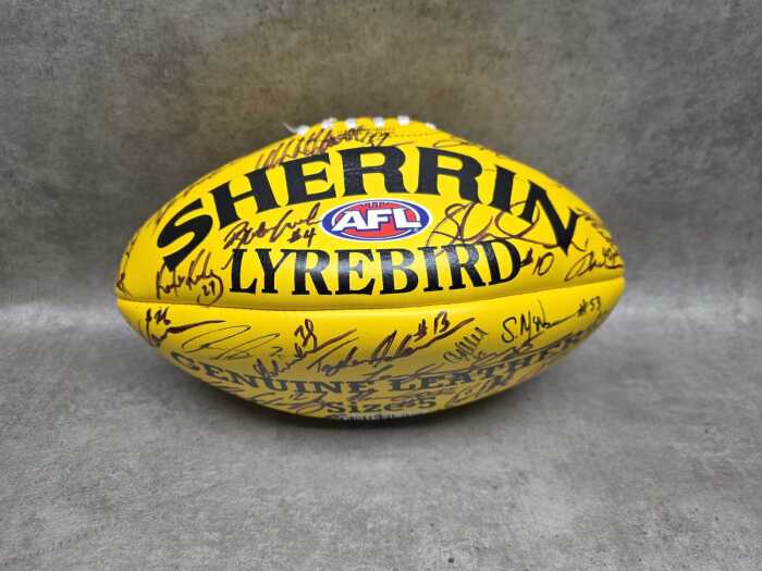 Signed 2017 AFL Collingwood football with 48 signatures