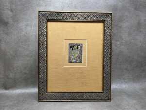 Artist unknown, Klimt-style framed cross-stitched embroidery
