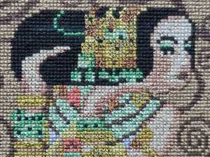 Artist unknown, Klimt-style framed cross-stitched embroidery - 3