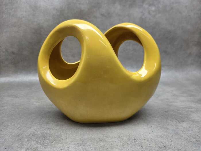 Mid-century Casey Ware glazed pottery basket