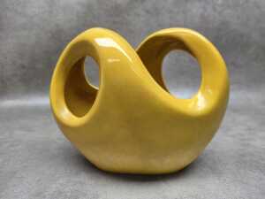 Mid-century Casey Ware glazed pottery basket - 2