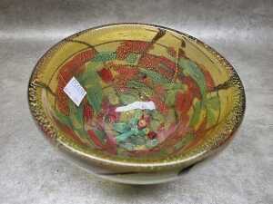 Murano-style glass bowl with controlled gold-tone inclusions - 2