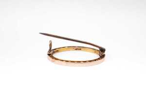 Oval brooch in 9 carat yellow gold - 2