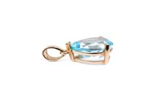 A blue topaz pendant in 9 carat yellow gold - 2