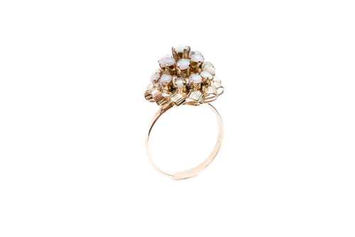 Opal cluster ring in 12 carat yellow gold