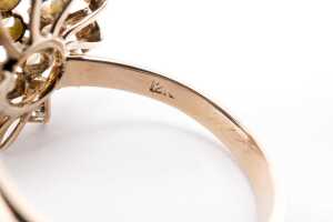 Opal cluster ring in 12 carat yellow gold - 4
