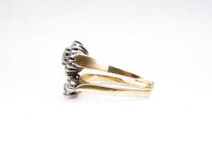 A broken soldered two diamond ring set in 18 carat and platinum - 3