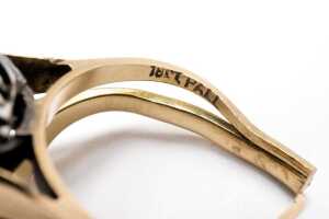 A broken soldered two diamond ring set in 18 carat and platinum - 5