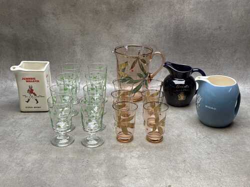 Glass and ceramic barware - including Wade Pottery