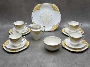 Rosina English porcelain tea setting for four