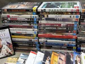 DVD, Blu-ray, and 4K discs, mostly movies, including Merry Christmas Mr Lawrence - 3