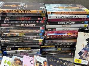 DVD, Blu-ray, and 4K discs, mostly movies, including Merry Christmas Mr Lawrence - 4