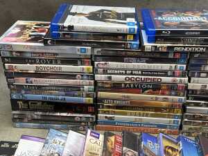 DVDs and Blu-rays, mostly movies, including The Godfather Collection - 3