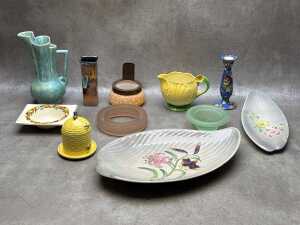 Art Deco items, including ceramics and glass