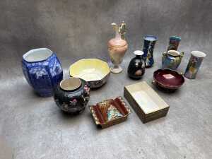 Assorted porcelain including lustreware, A/F - 2