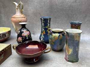 Assorted porcelain including lustreware, A/F - 3