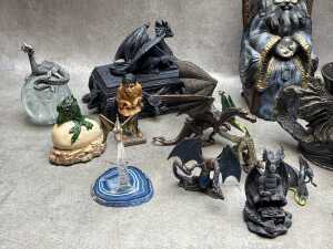 Group of fantasy figures including dragons, wizards, etc. - 2