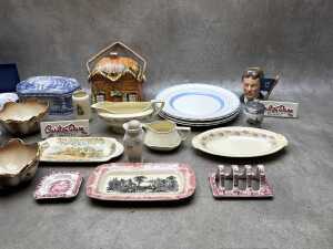 Assorted porcelain and ceramics, mainly English, including Royal Worcester dealer plaques - 3