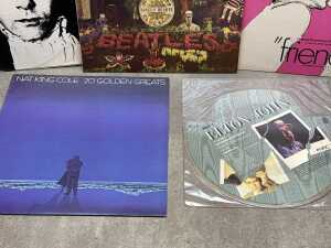 Five vinyl records, including The Beatles - 2