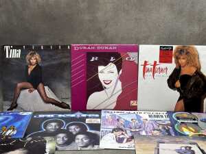 Nine '80s Synthpop and Funk vinyl records - 2