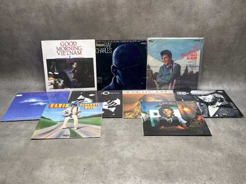 Nine Rock 'n' Roll, Soul and Pop vinyl records including Elvis Presley