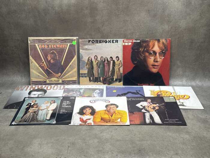 Ten Pop and Rock vinyl records, including ABBA