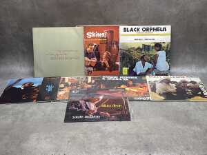Eight Jazz vinyl records, mostly Brazilian and Cuban, including Les Baxter