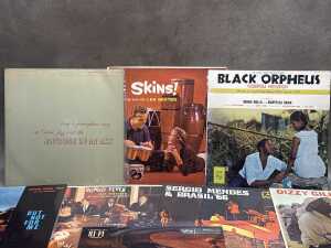 Eight Jazz vinyl records, mostly Brazilian and Cuban, including Les Baxter - 2