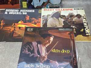 Eight Jazz vinyl records, mostly Brazilian and Cuban, including Les Baxter - 4