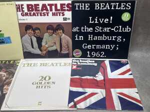 Six Beatles vinyl records, including 'Greatest Hits: Volume 1' - 4