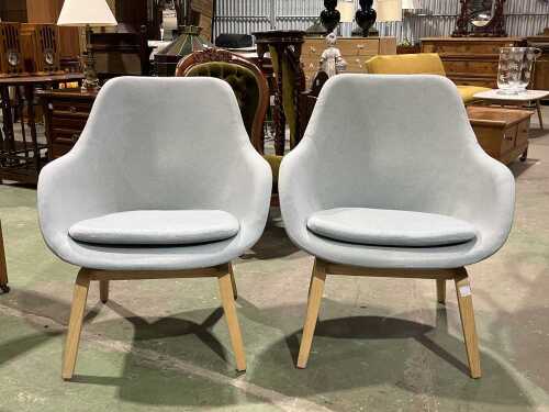 Pair of modern upholstered dining chairs