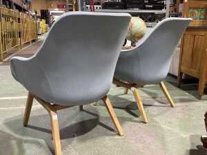 Pair of modern upholstered dining chairs - 3