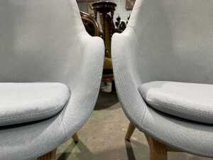 Pair of modern upholstered dining chairs - 4