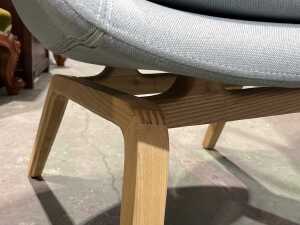 Pair of modern upholstered dining chairs - 5