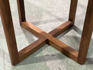 Round timber side table - 3