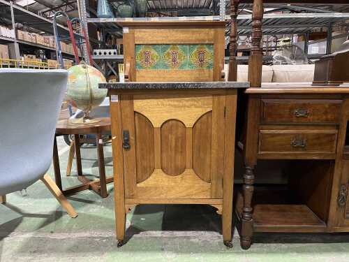 Art Nouveau tiled washstand