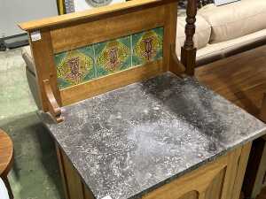 Art Nouveau tiled washstand - 2