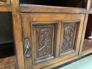 Edwardian walnut two-tier sideboard - dumb waiter - 5