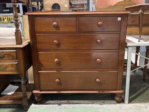 Victorian cedar chest of five drawers