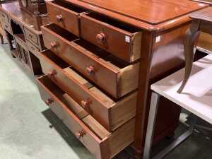 Victorian cedar chest of five drawers - 3