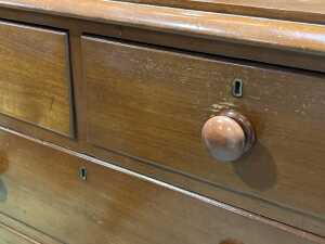 Victorian cedar chest of five drawers - 6