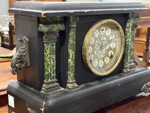 Sessions black lacquer mantel clock - 2