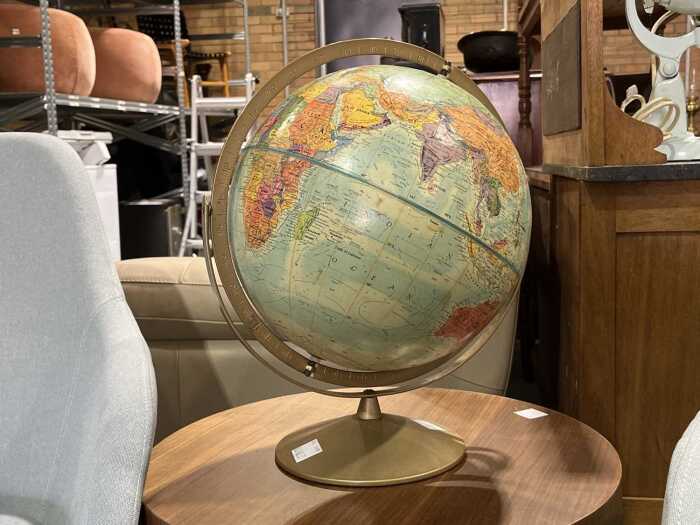Retro Replogle World Nation Series globe on stand